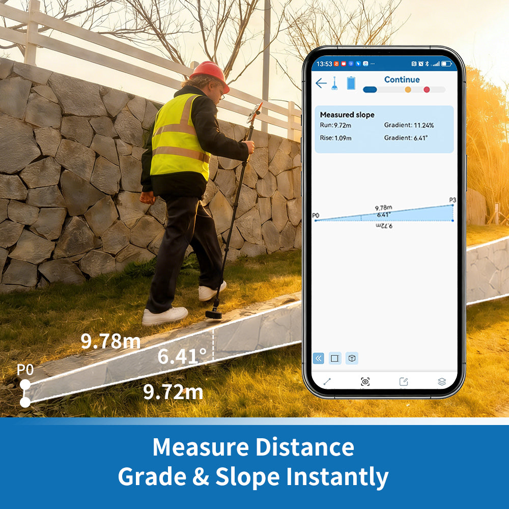BAOTURE Motion-Based Measuring Tool – Walk & Measure Distance, Area & Perimeter, Portable Digital Measurement Device for Construction, Landscaping & DIY