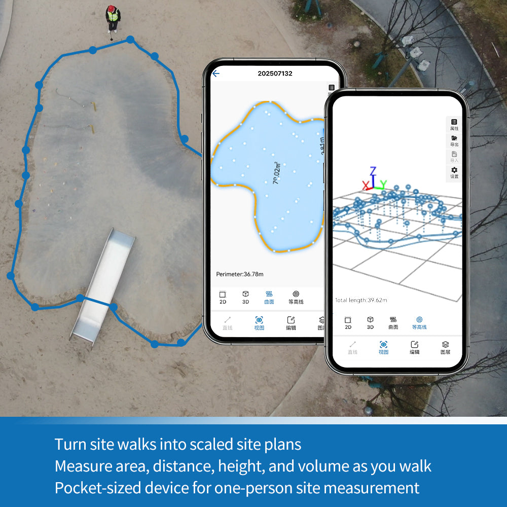 BAOTURE Motion-Based Measuring Tool – Walk & Measure Distance, Area & Perimeter, Portable Digital Measurement Device for Construction, Landscaping & DIY